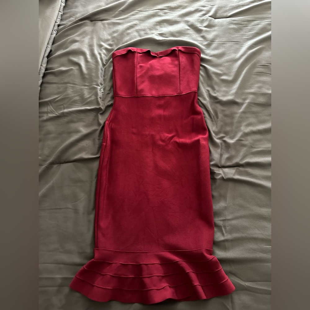 Dark red bodycon dress